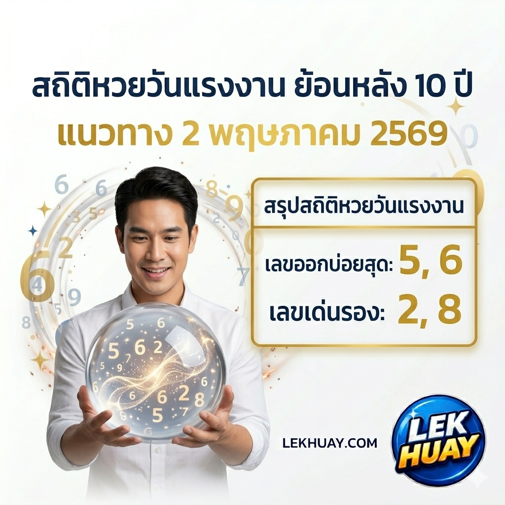 เปิดสถิติหวยวันแรงงาน 2 พฤษภาคม ย้อนหลัง 10 ปี ส่องเลขออกบ่อย เตรียมลุ้นรวยเป็นเศรษฐีใหม่ 2/5/69
