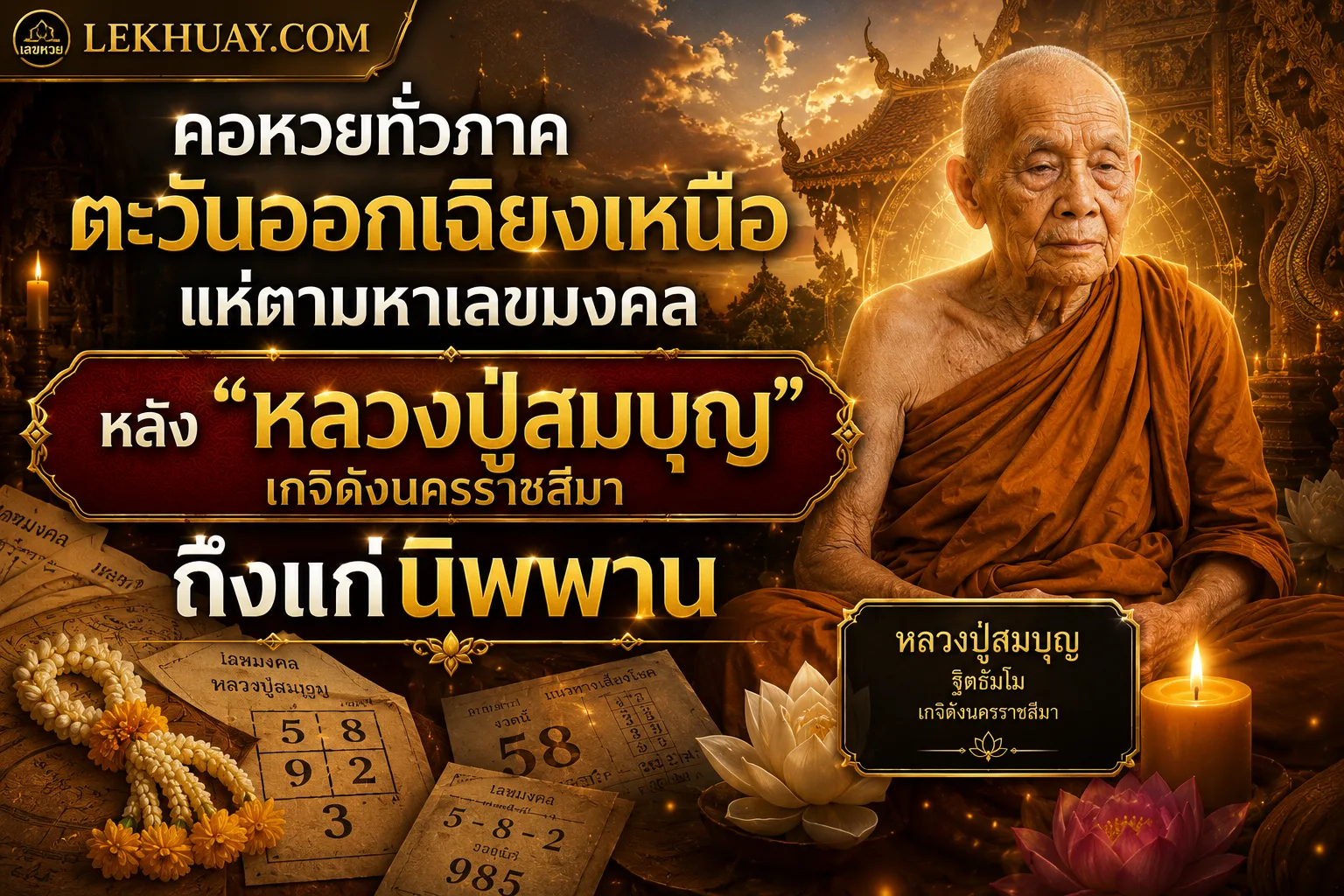 คอหวยทั่วภาคตะวันออกเฉียงเหนือแห่ตามหาเลขมงคล หลัง "หลวงปู่สมบุญ" เกจิดังนครราชสีมาถึงแก่นิพพาน