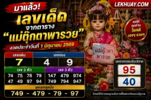คอหวยส่อง! เลขเด็ดจากตาราง "แม่ตุ๊กตาพารวย" งวดประจำวันที่ 1 มิถุนายน 2569