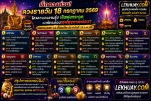 Read more about the article ดูดวงรายวัน 18 กรกฎาคม 2569 เช็กดวง 12 เดือนเกิด ใครดวงเฮงรับทรัพย์รับโชคใหญ่