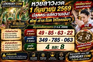 Read more about the article เลขเด็ดหวยลาว 1 กันยายน 2569 เจ๊ฟู-คำชะโนด จัดเต็มเลขชุดเน้นๆ ลุ้นโชคใหญ่